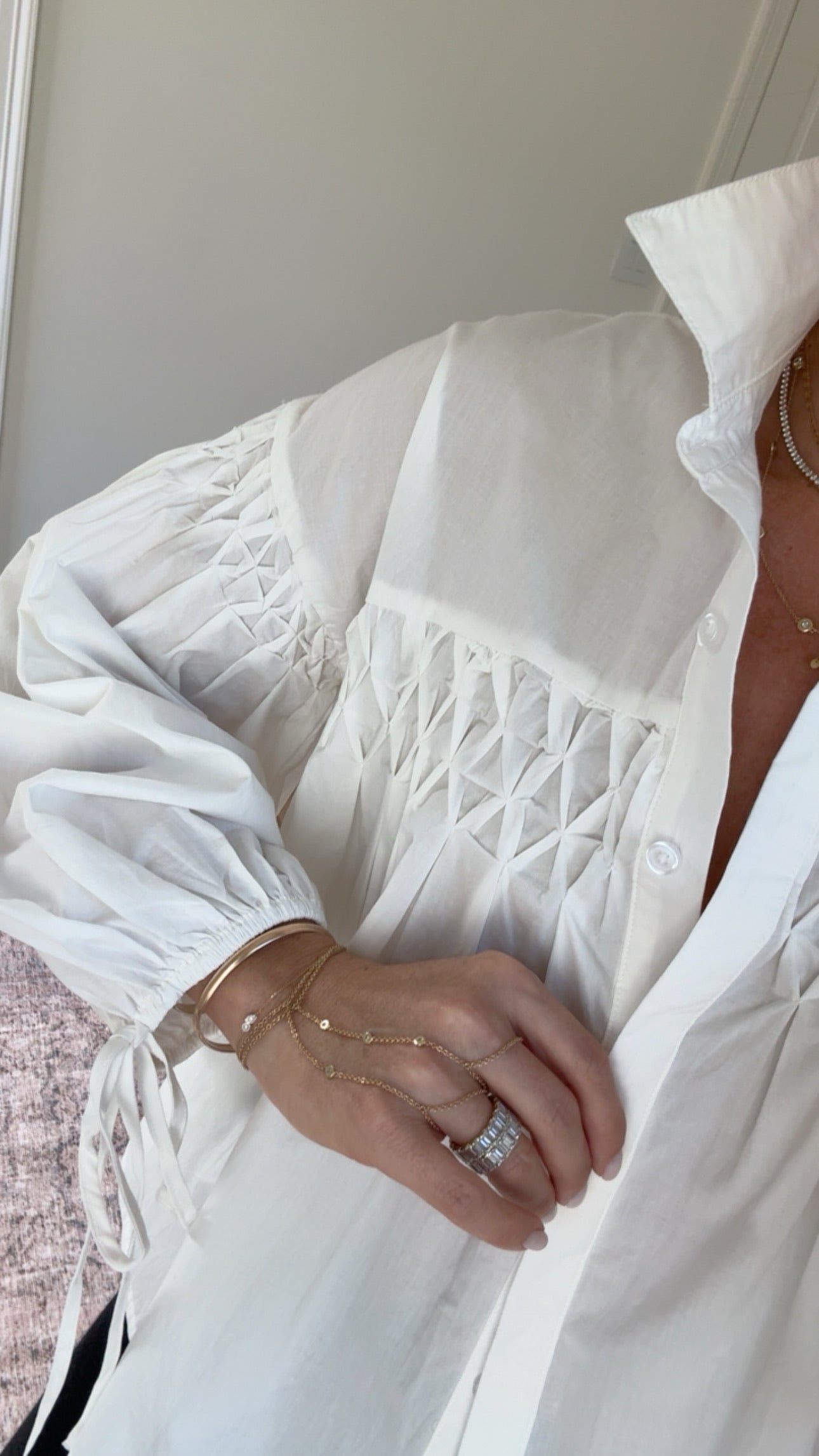 Leah Pleated Button Down