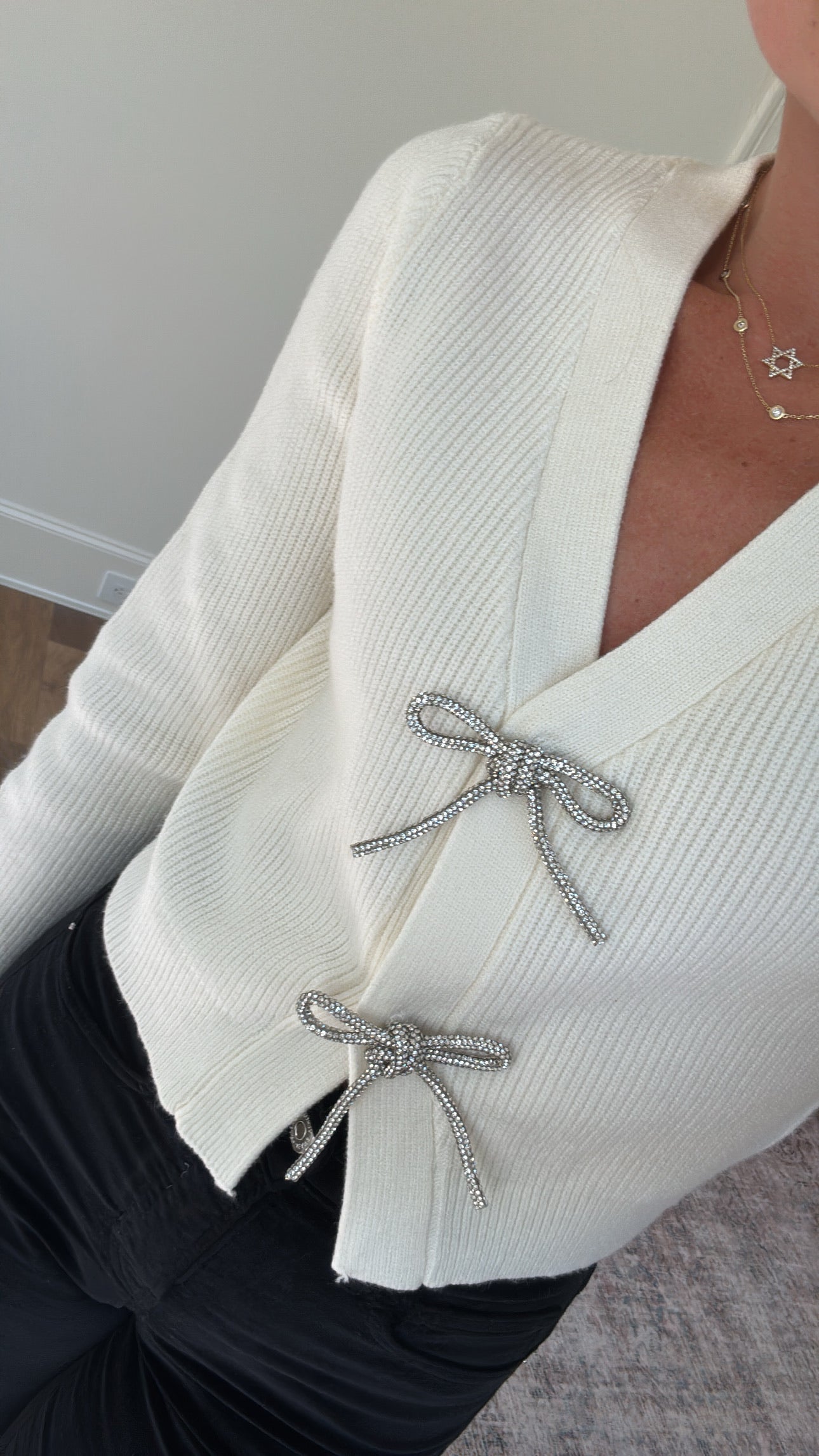 Emery Jewel Bow Cardi