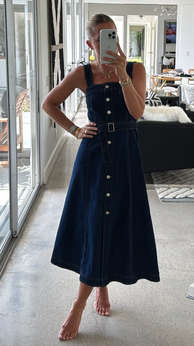 Bowen Belted Denim Dress