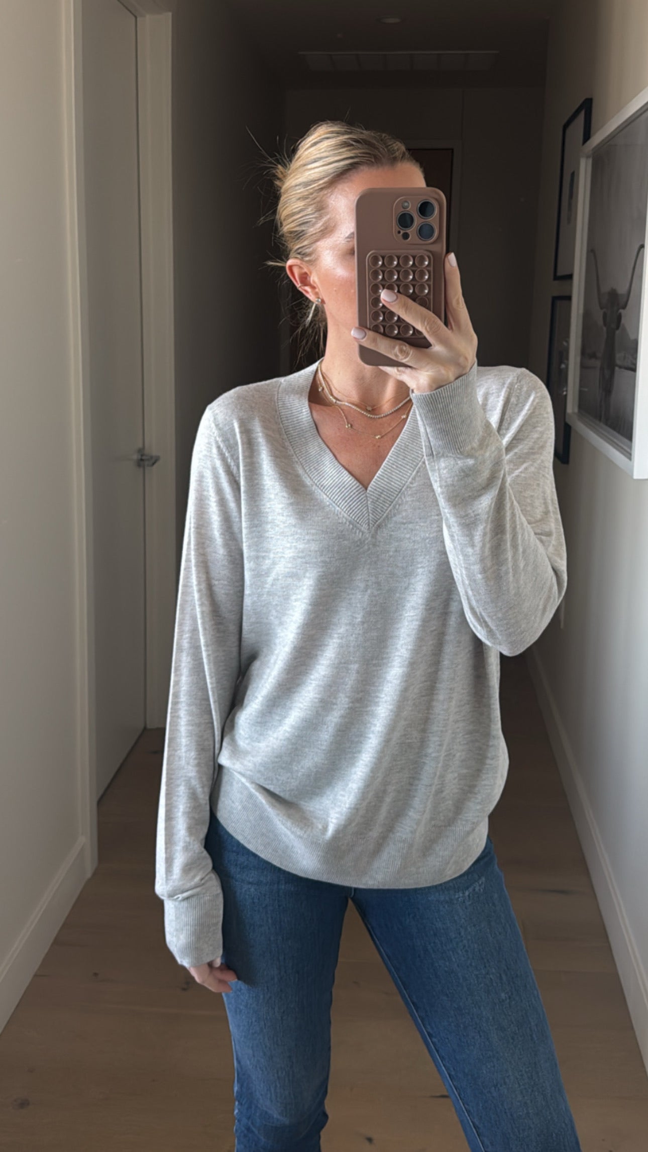 QL V-Neck Boyfriend Sweater