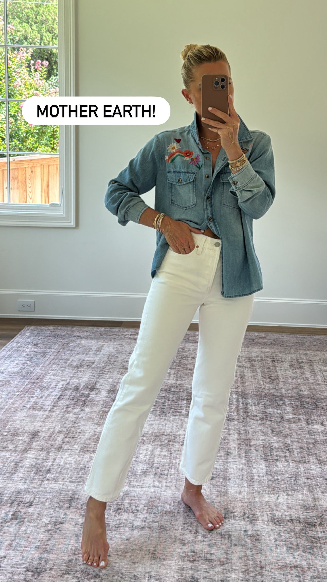 Embroidered Denim Shirt