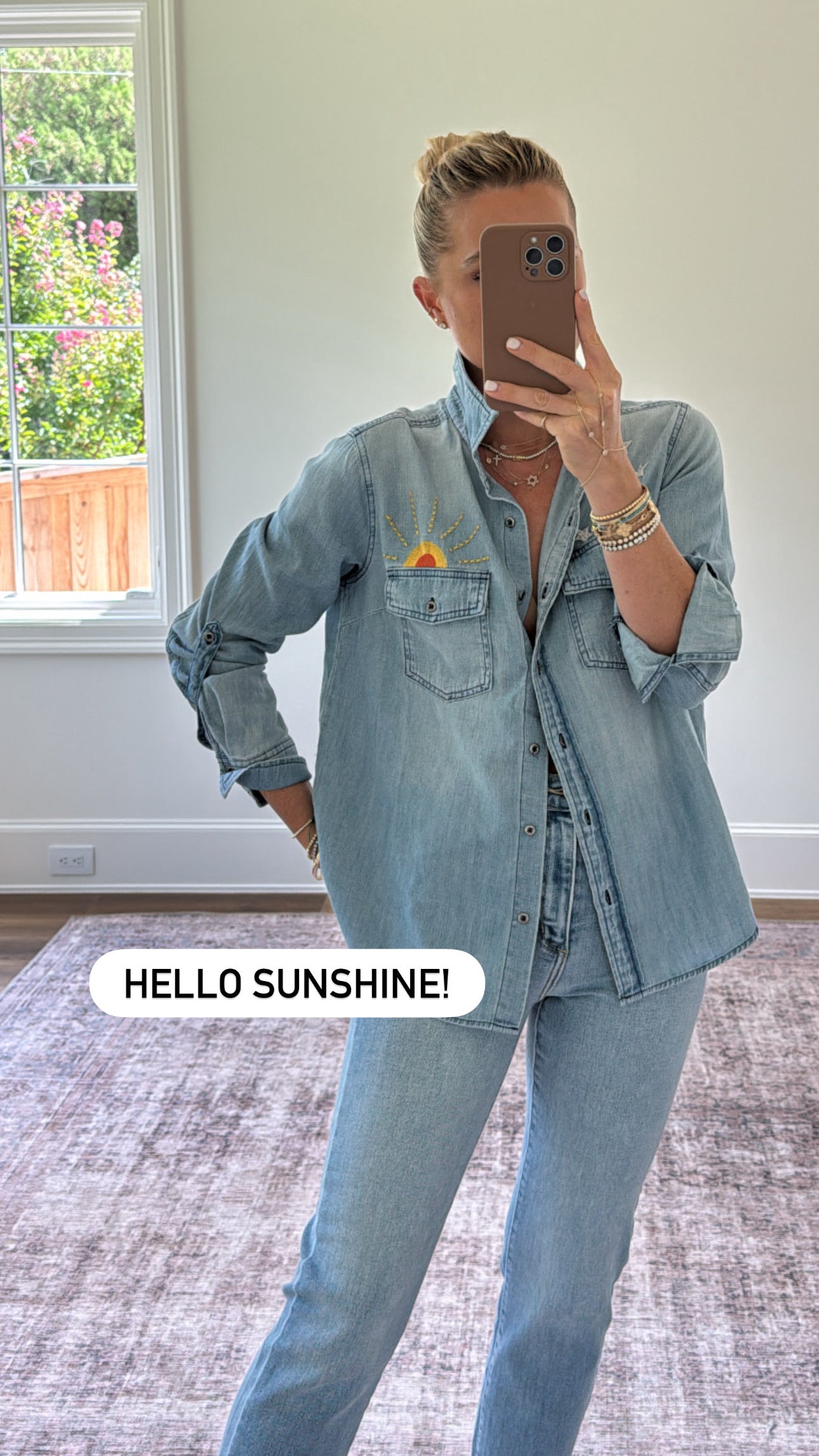 Embroidered Denim Shirt