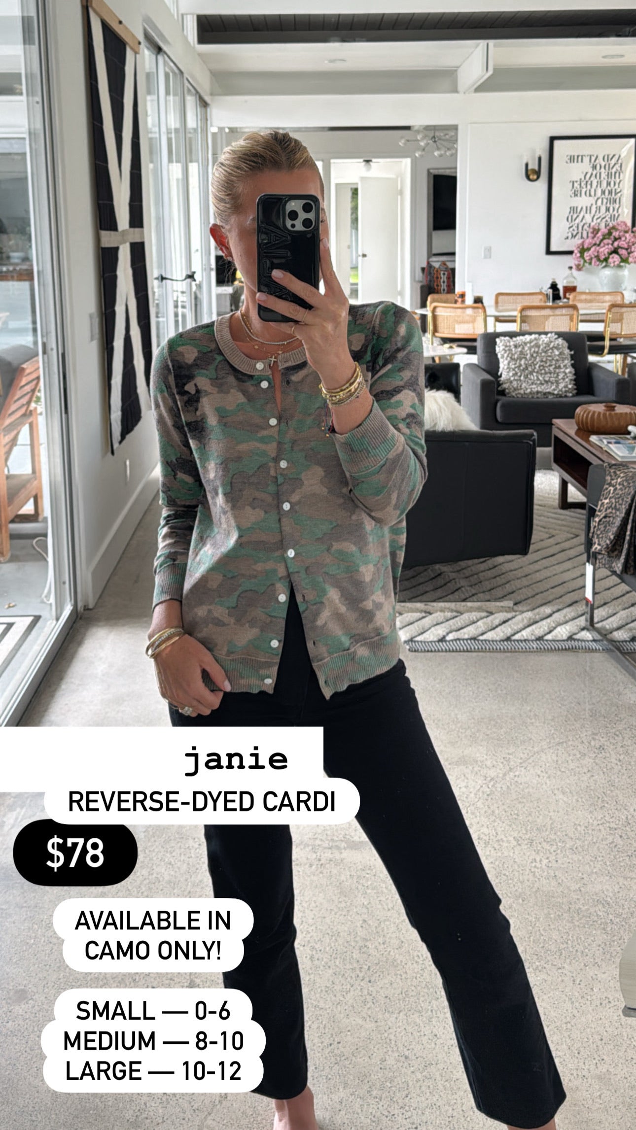 Janie Camo Cardigan