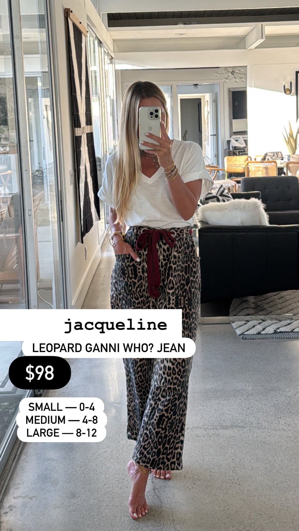 Jacqueline Leopard Barrel Jeans