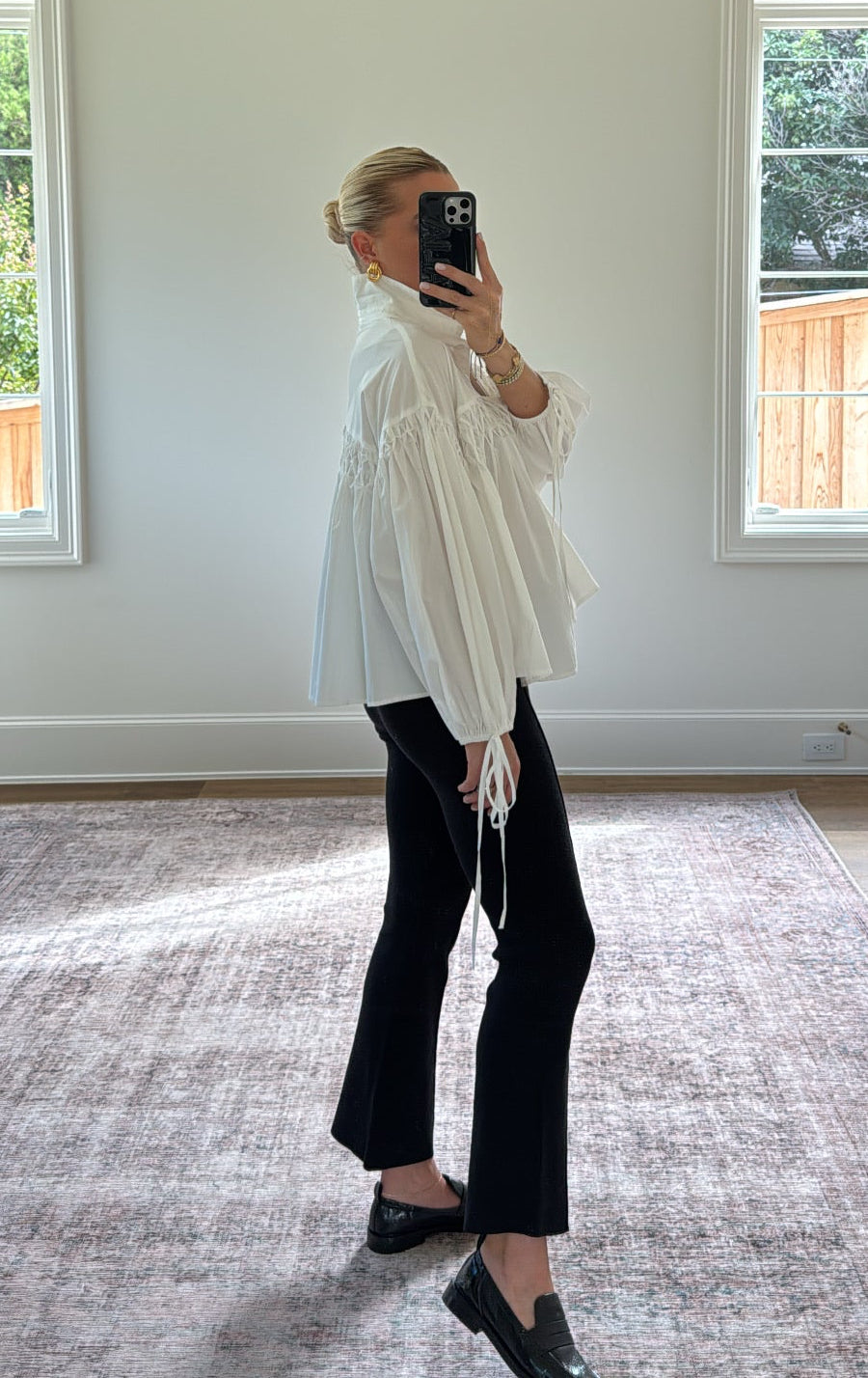 Leah Pleated Button Down